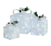 vidaXL Boîtes-cadeaux de Noël décoratives 3 pcs Extérieur Intérieur