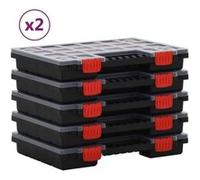 vidaXL Boîtes d'assortiment 10 pcs 34,5x25x5 cm Polypropylène 3106443 Noir G