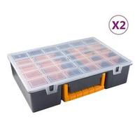 vidaXL Boîtes d'assortiment 2 pcs séparateurs amovibles 360x250x85 mm G