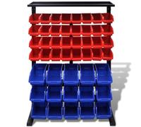 vidaXL Boîtes d'atelier avec support Bleu & Rouge
