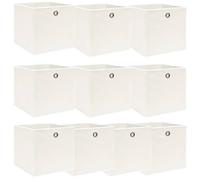 vidaXL Boîtes de rangement 10 pcs Blanc 32x32x32 cm Tissu