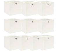 vidaXL Boîtes de rangement 10 pièces 32×32×32 cm Tissu Blanc