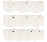 vidaXL Boîtes de rangement 10 pcs Blanc 32x32x32 cm Tissu