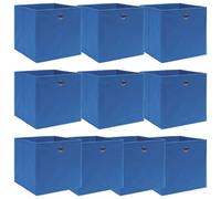 vidaXL Boîtes de rangement 10 pcs Bleu 32x32x32 cm Tissu