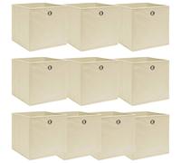 vidaXL Boîtes de rangement 10 pcs Crème 32x32x32 cm Tissu
