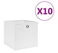 vidaXL Boîtes de rangement 10 pcs Tissu intissé 28x28x28 cm Blanc Blanc