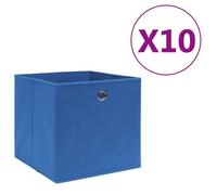 vidaXL Boîtes de rangement 10 pcs Tissu intissé 28x28x28 cm Bleu