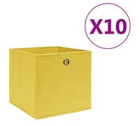 vidaXL Boîtes de rangement 10 pcs Tissu intissé 28x28x28 cm Jaune