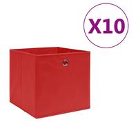 vidaXL Boîtes de rangement 10 pcs. Non tissé 28x28x28 cm rouge