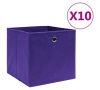 vidaXL Boîtes de rangement 10 pcs Tissu intissé 28x28x28 cm Violet