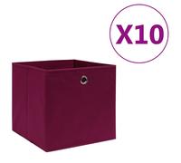 vidaXL Boîtes de rangement 10 pcs Tissu intissé 28x28x28cm Rouge foncé