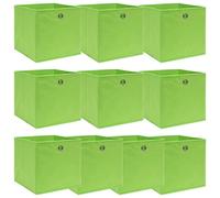 vidaXL Boîtes de rangement 10 pcs Vert 32x32x32 cm Tissu