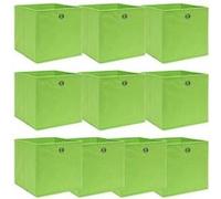 vidaXL Boîtes de rangement 10 pcs Vert 32x32x32 cm Tissu Vert G