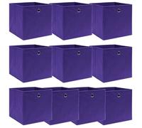 vidaXL Boîtes de rangement 10 pcs Tissu Violet 32x32x32 cm