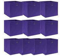 vidaXL Boîtes de rangement 10 pcs Violet 32x32x32 cm Tissu