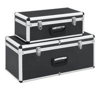 vidaXL Boîtes de rangement 2 pcs Noir Aluminium Noir G