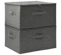 vidaXL Boîtes de rangement 2 pcs Tissu 43x34x23 cm Anthracite