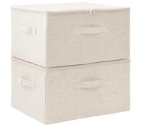 Boîtes de rangement 2 pcs Tissu 43x34x23 cm Crème Crème G
