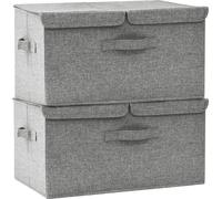 vidaXL Boîtes de rangement 2 pcs. tissu 50x30x25 cm gris
