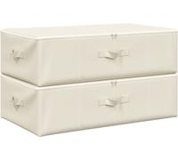 vidaXL Boîtes de rangement 2 pcs. tissu 70x40x18 cm crème