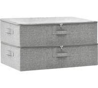 vidaXL Boîtes de rangement 2 pcs. tissu 70x40x18 cm gris