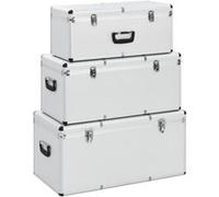 vidaXL Boîtes de rangement 3 pcs Argenté Aluminium Blanc G