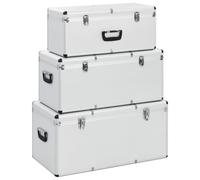 vidaXL Boîtes de Rangement 3 pcs Valise de Transport Coffre à Outils Coffre de Stockage Rangement Boîtes à Outils Coffre de Transport Argenté Aluminium