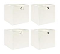 vidaXL Boîtes de rangement 4 pcs Blanc 32x32x32 cm Tissu Blanc