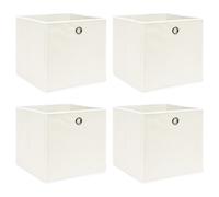 vidaXL Boîtes de rangement 4 pcs Blanc 32x32x32 cm Tissu Blanc