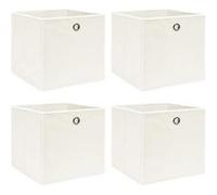 vidaXL Boîtes de rangement 4 pièces 32x32x32 cm Blanc Tissu