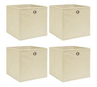 vidaXL Boîtes de rangement 4 pcs Crème 32x32x32 cm Tissu
