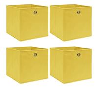 vidaXL Boîtes de rangement 4 pcs Jaune 32x32x32 cm Tissu Jaune