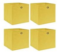 vidaXL Boîtes de rangement 4 pcs Jaune 32x32x32 cm Tissu Jaune G
