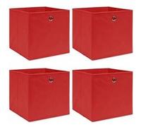 vidaXL 4X Boîtes de Rangement Pliable Organisateur Bac de Stockage Coffre de Rangement Chaussettes sous-vêtements Foulards Rouge 32x32x32 cm Tissu