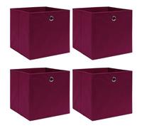 vidaXL Boîtes de rangement 4 pcs Rouge foncé 32x32x32 cm Tissu