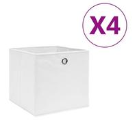 vidaXL Boîtes de rangement 4 pcs Tissu intissé 28x28x28 cm Blanc