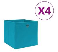 vidaXL Boîtes de rangement 4 pcs Tissu intissé 28x28x28 cm Bleu azuré