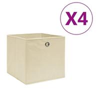 Opbergboxen 4 st 28x28x28 cm nonwoven stof crÃmekleurig325215