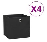 Boîtes de rangement 4 pcs tissu intissé 28x28x28 cm noir