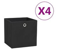 vidaXL Boîtes de rangement 4 pcs Tissu intissé 28x28x28 cm Noir