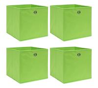 vidaXL Boîtes de rangement 4 pcs Vert 32x32x32 cm Tissu