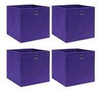 vidaXL Boîtes de rangement 4 pcs Violet 32x32x32 cm Tissu