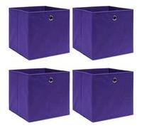 vidaXL Boîtes de rangement 4 pcs Violet 32x32x32 cm Tissu