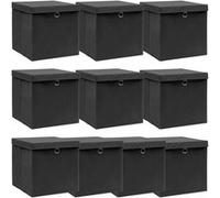 10x Boîtes de Rangement avec Couvercle Tissu Organisateur Stockage vidaXL