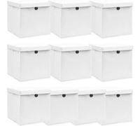 vidaXL Boîtes de rangement avec couvercle Tissu organisateur - Lot de 10