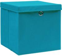 vidaXL Boîtes de rangement avec couvercles 10 pcs. 28x28x28 cm bleu bébé