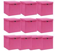 10x Boîtes de Rangement avec Couvercle Tissu Organisateur Stockage vidaXL