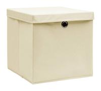 vidaXL Boîtes de rangement avec couvercles 4 pcs. 28x28x28 cm Crème
