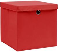 vidaXL Boîtes de rangement avec couvercles 4 pcs. 28x28x28 cm rouge