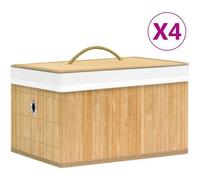vidaXL Boîtes de rangement en bambou 4 pcs